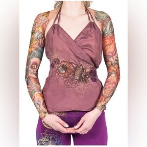 Tattoo Mesh Shrug XS Like New Day of the Dead Sugar Skulls Women’s Sleeves